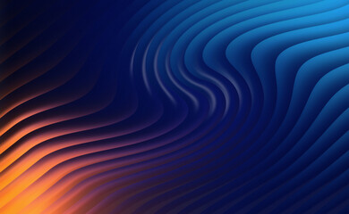 Swirling Blue and Orange Abstract Waves background