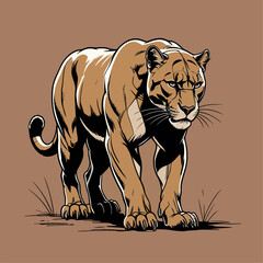 vector illustration of a dashing black panther