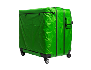 Green luggage isolated on transparent background