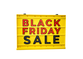 Yellow Sign Announces Black Friday Sale Event