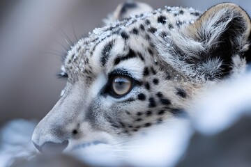 Obraz premium Intense gaze of a majestic snow leopard captures the wild spirit