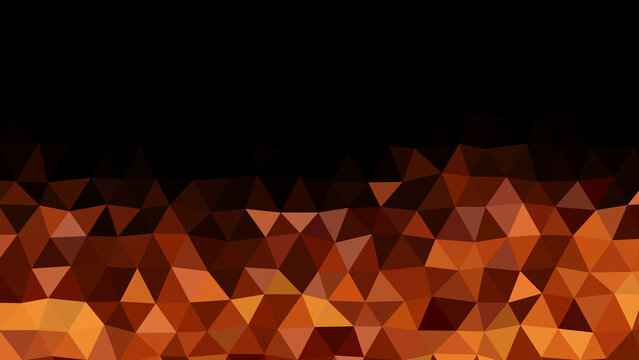 Abstract. Fire. Texture. A dark abstract background with a low poly texture of glowing orange embers and copy space, perfect for a dramatic gaming background, a cinematic effect, or a powerful design 