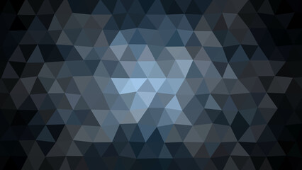 Technology. Abstract. Geometric. A dark abstract background with a glowing blue and grey low poly pattern, perfect for a modern tech presentation, a cybersecurity theme, or a futuristic website header