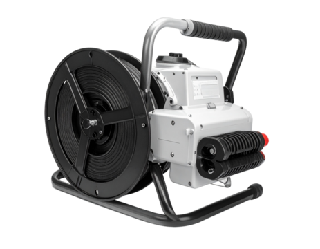 Industrial strapping machine on transparent background