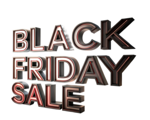 Black Friday Sale 3D Text with Red Neon Accent