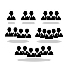 People group icon set with shadow