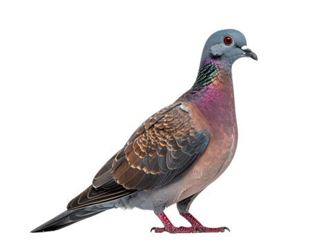 Isolated image of a detailed dove bird on a transparent background for design and marketing