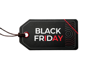 Black Friday Shopping Tag With Discounts and Deals