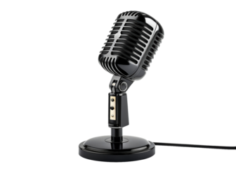 Vintage Style Microphone on White Background