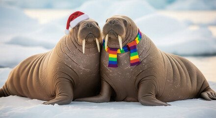 Heartwarming Winter Scene Couple Gay