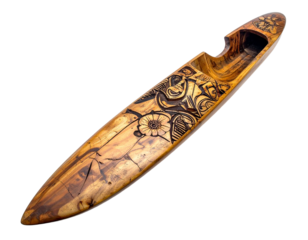 Isolated wooden canoe illustration with transparent background for design