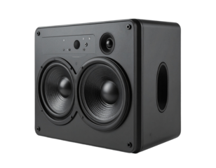 Professional audio speaker on transparent background for music and sound production