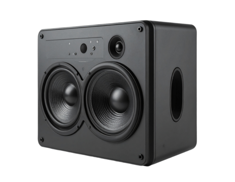 Professional audio speaker on transparent background for music and sound production