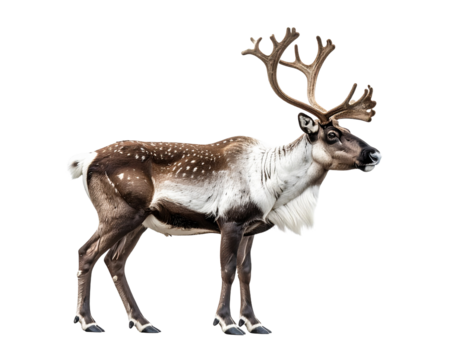 Reindeer illustration isolated on transparent background for seasonal designs