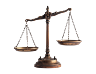 Scales of justice illustration for legal concept or fairness representation isolated