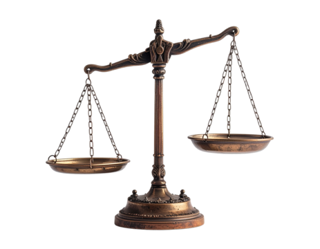 Scales of justice illustration for legal concept or fairness representation isolated
