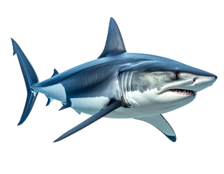 Shark illustration with transparent background isolated vector art