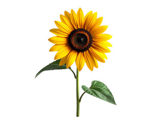 Sunflower isolated on transparent background vibrant bloom botanical vector illustration