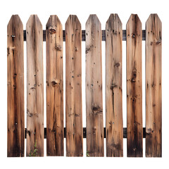 Rustic Wooden Fence Sections Isolated White Background Photo