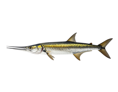 Swordfish illustration isolated image on transparent background for commercial use