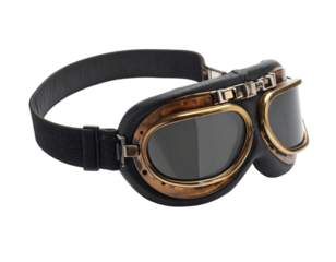Vintage aviator goggles with transparent background for design and illustration