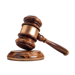 3D Wooden Gavel and Sound Block Auction Concept