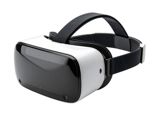 Virtual reality headset isolated on transparent background for technology concepts