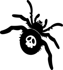 Halloween Skull Spider Silhouette Doodle Illustration