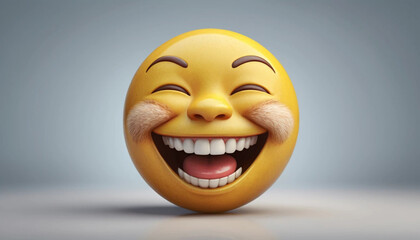 Laughing Emoji with Gritted Teeth Showing Extreme Joy and Happiness