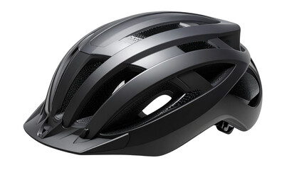 Fototapeta premium Transparent Background, PNG Angled Top-Down View of Black Cycling Helmet