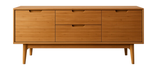 Eco-friendly bamboo credenza, ideal for sustainable living spaces.