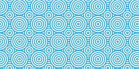Minimal abstract repeat spiral flow overlap geometric fashion element floral seamless pattern with blue wave overlapping circles fabric textile design.	