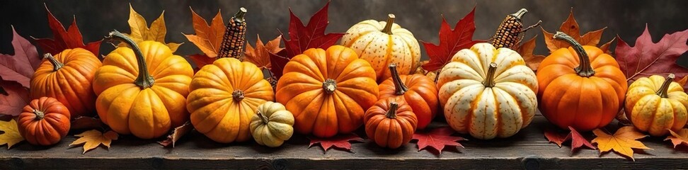 Rustic Autumn Harvest Arrangement Dried Gourds, Corn, and Leaves for Thanksgiving Decor