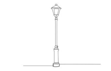 Street lamp continuous one line drawing,1
