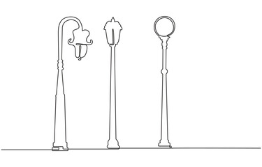 Street lamp continuous one line drawing,1