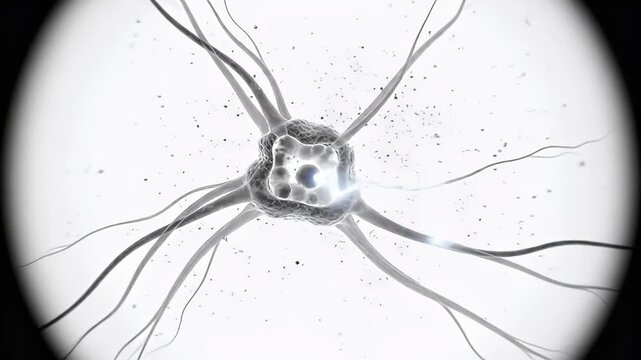 Microscopic view of cell structure with detailed neuronal network