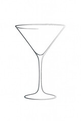 Minimalist outline drawing of martini glass isolated on white background representing cocktail illustration bar icon alcohol design and modern drinkware simplicity concept