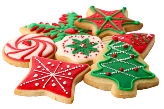 Festive decorated Christmas cookies for holiday celebration