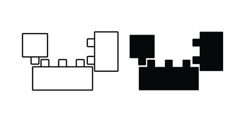 Toy Blocks Vector Icon Set for Kids Education, Building Games, Creativity, Preschool Learning, Construction Toys, and Childhood Development Design Projects.