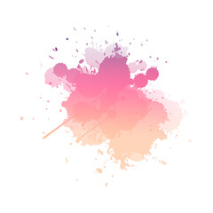 Abstract gradient splash with vibrant colors on a black background graphic design element art paint on transparent background
