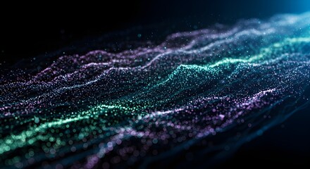 Futuristic big data visualization with glowing network connections, digital streams, and dynamic flow for AI, analytics, and technology concepts.