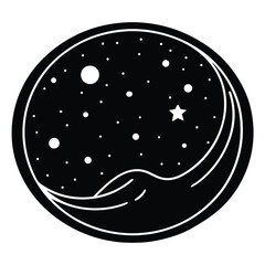 dream galaxy bubble vector icon