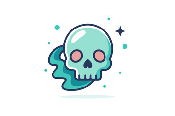 skull with slightly elongated jaw and soft glowing effect