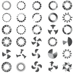 Loading vector set isolated on white background stock illustration