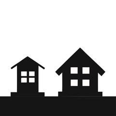 Vector art of two houses silhouette, simple and minimalist style