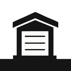 Vector art of garage silhouette, simple and minimalist style