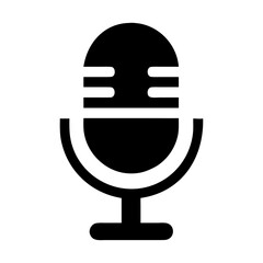 Vector art of black microphone icon for podcast or recording