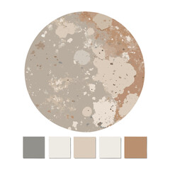 Vector art of round terrazzo pattern with color palette