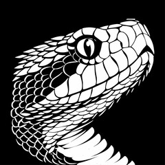 Vector art of detailed snake head illustration