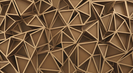 Abstract Tessellated Triangular Pyramid Surface in Warm Brown Tones